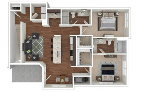 B7 3d Floor Plan, Retreat at the Flatirons, Broomfield, CO 80020